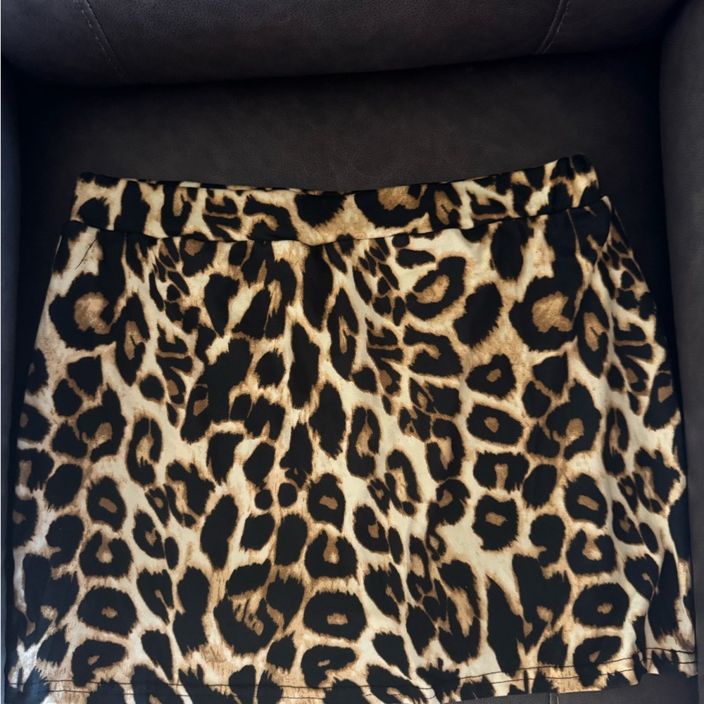 Leopard Print Mini Skirt